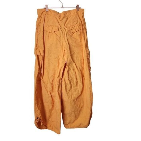 FREE PEOPLE Hallie Nylon Pants Cargo Oversized wide leg pants in orange size XS - Picture 3 of 12